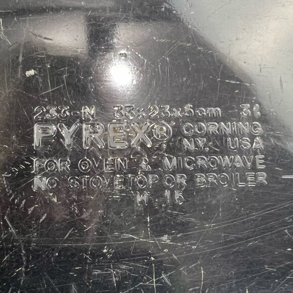 Vintage‎ PYREX #233-N Clear Glass 3qt Casserole Baking Dish - Picture 7 of 7